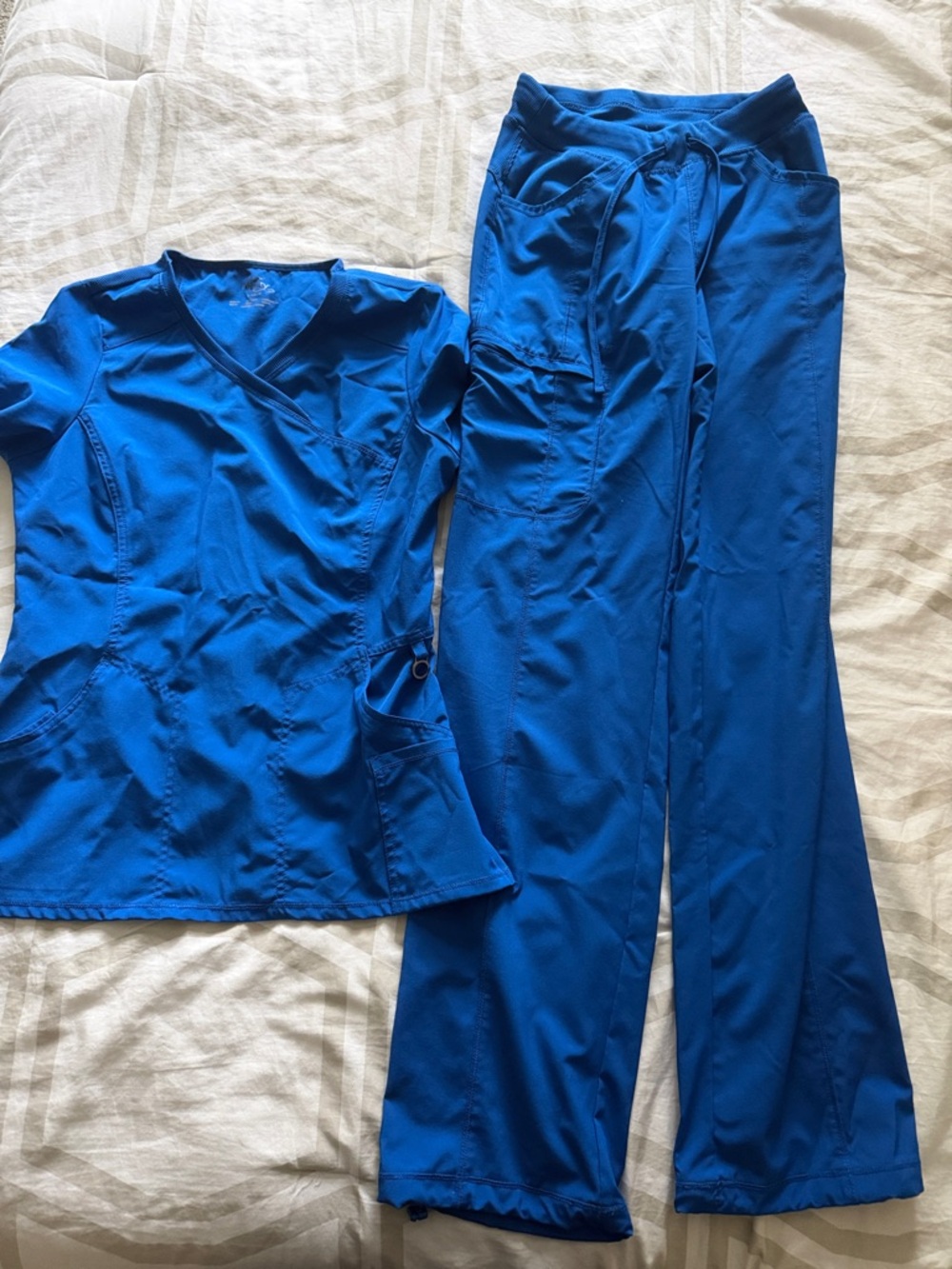 Cherokee brand- Bright Royal Blue Scrub Set - Top & Pants
